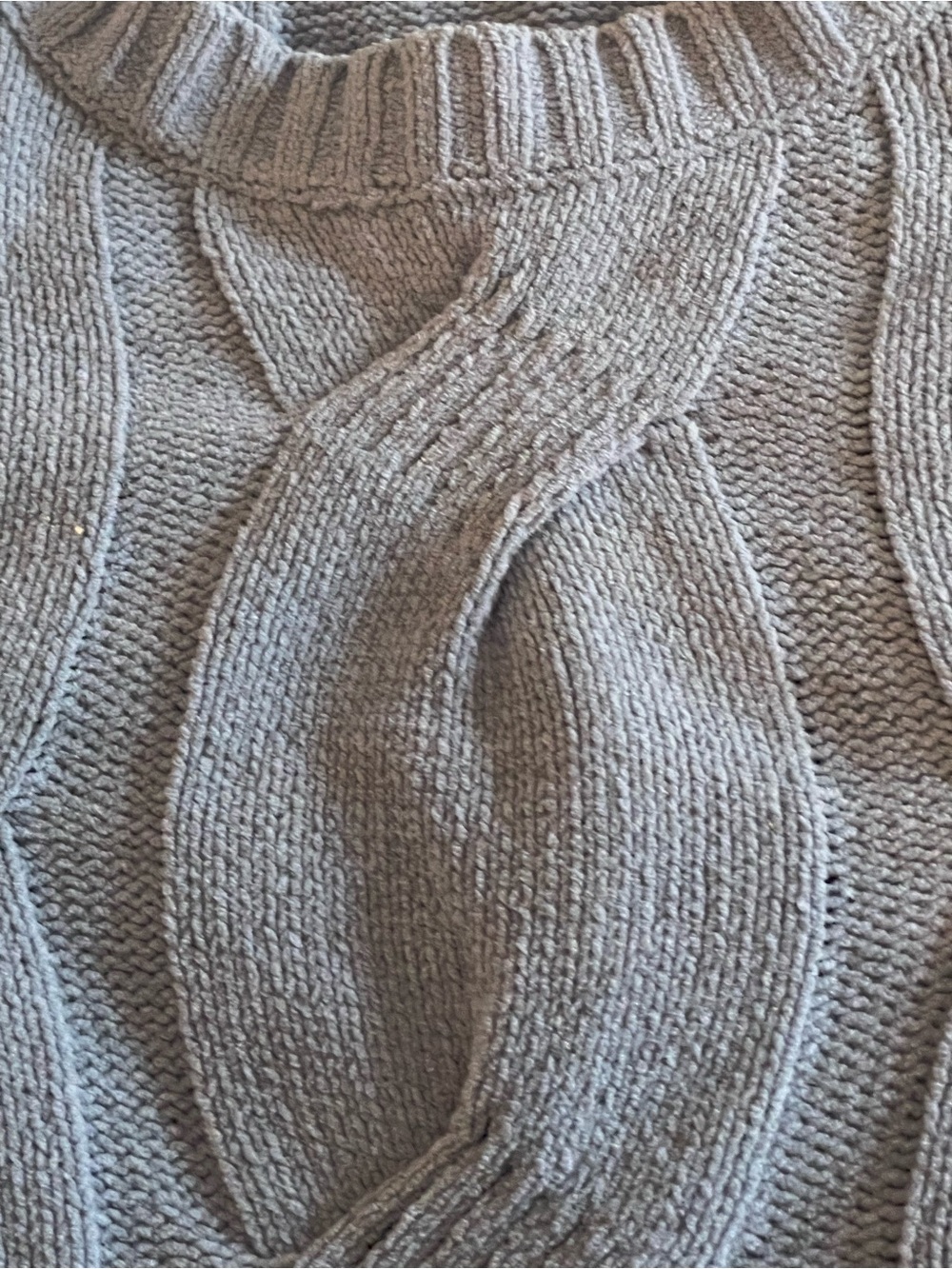 J. Jill Chemise Cable-Knit Crewneck Sweater - Dusty Blue 4X - Picture 3 of 7
